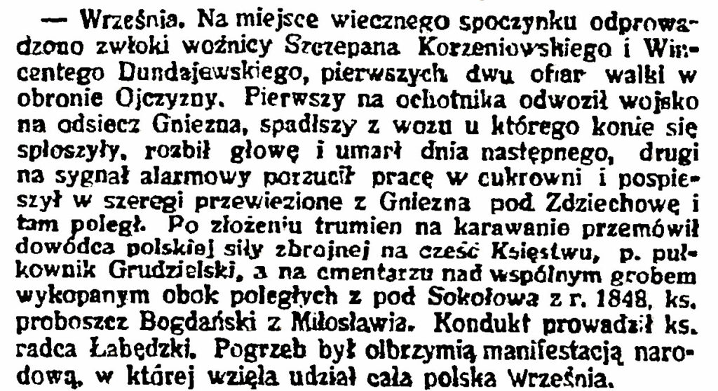 Wycinek z prasy, „Postęp” nr 6 z 1919 r.