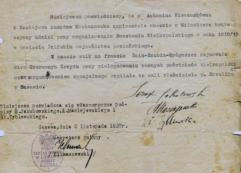 Antonina Kochanowska
(dokument udostępnił Remigiusz Maćkowiak)