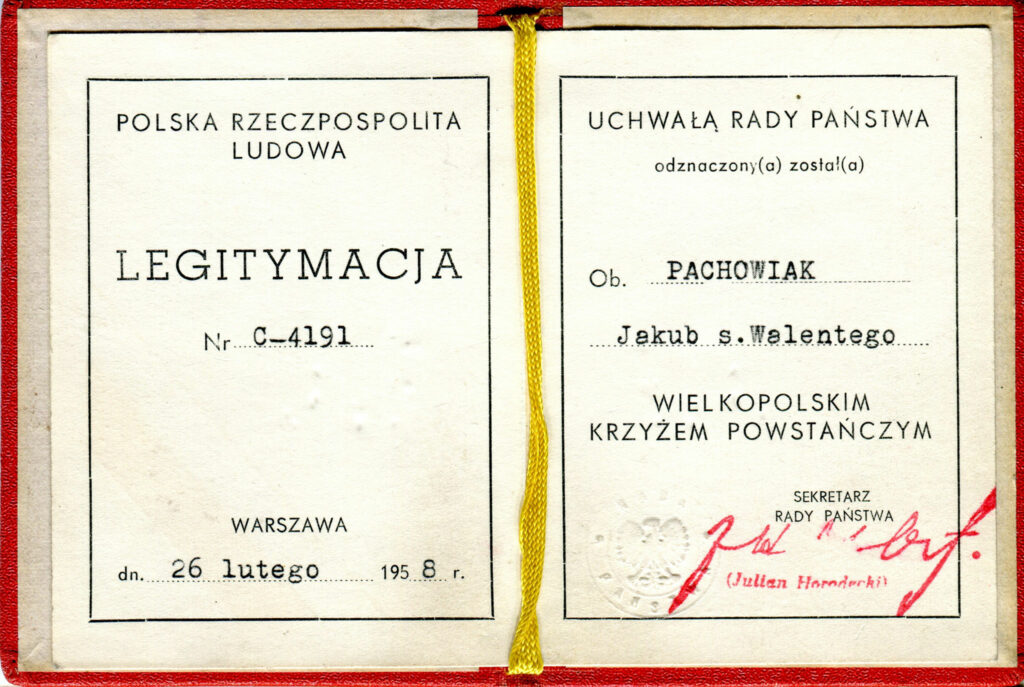 Jakub Pachowiak
(dokument udostępnił Remigiusz Maćkowiak)