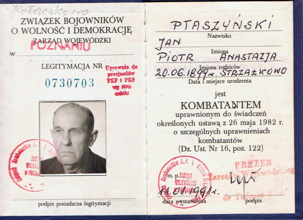 Jan Ptaszyński
(dokument udostępnił Remigiusz Maćkowiak)