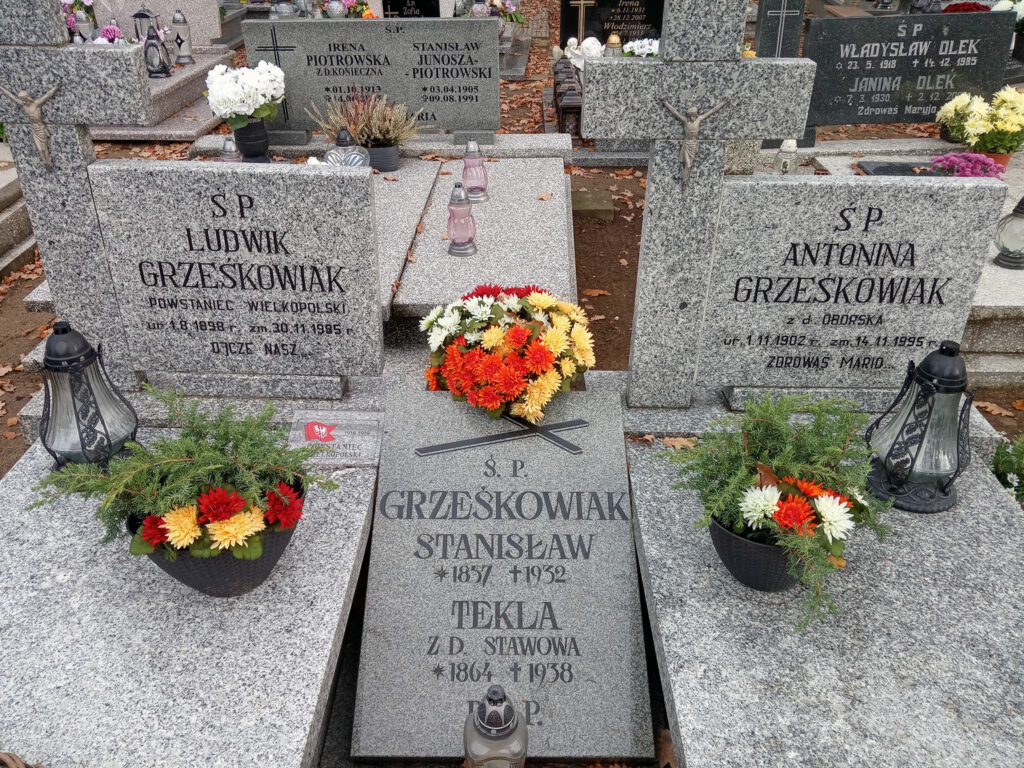 Ludwik Grześkowiak - cmentarz komunalny we Wrześni
(zdjęcie udostępnił Remigiusz Maćkowiak)