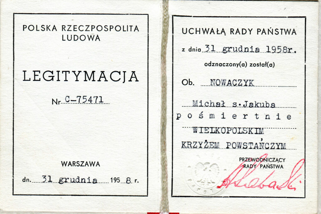 Michał Nowaczyk
(dokument udostępnił Remigiusz Maćkowiak)