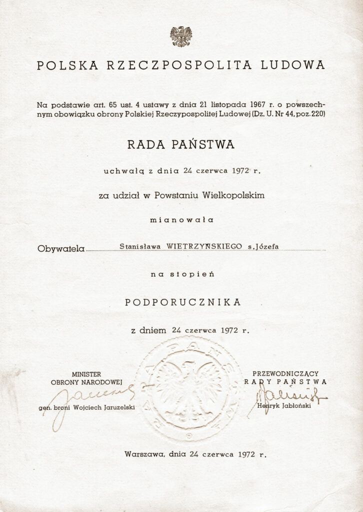 Stanisław Wietrzyński
(dokument udostępnił Remigiusz Maćkowiak)