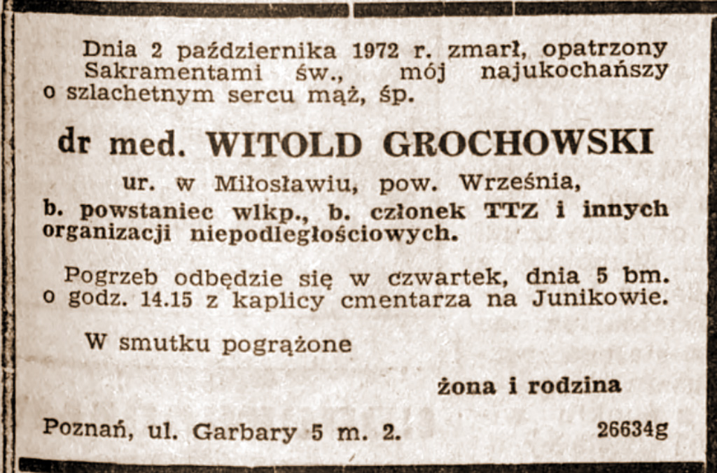 Witold Grochowski
- Głos Wielkopolski nr 236 z 04.10. 1972 r.