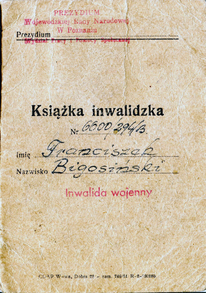 Franciszek Bigosiński
(dokument udostępnił Remigiusz Maćkowiak)