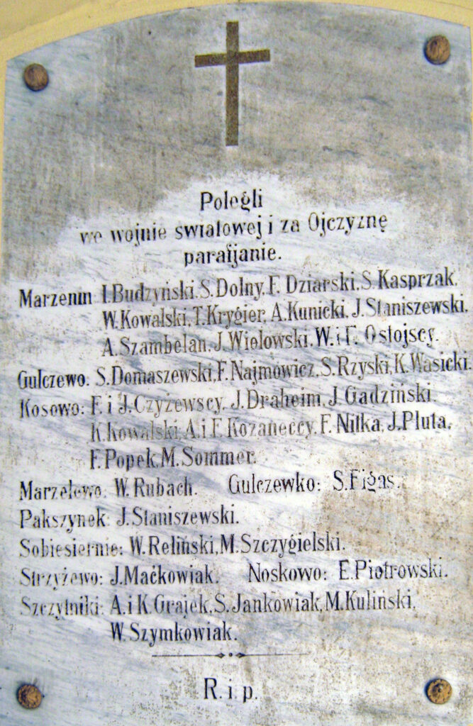 Kazimierz Kowalski - tablica w kościele w Marzeninie
(zdjęcie udostępnił Remigiusz Maćkowiak)