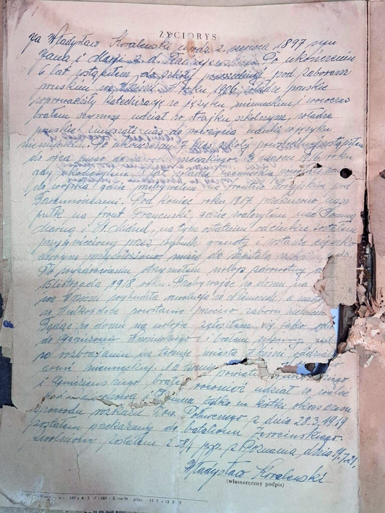 Władysław Koralewski (dokument udostępnił Jarosław Dominik Górski)
