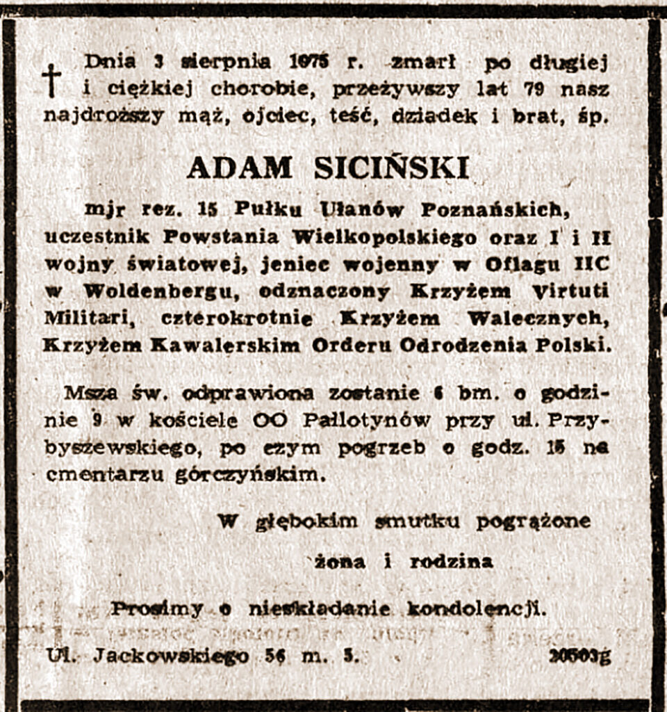 Adam Siciński - Głos Wielkopolski nr 171 z 05.08.1975 r.
