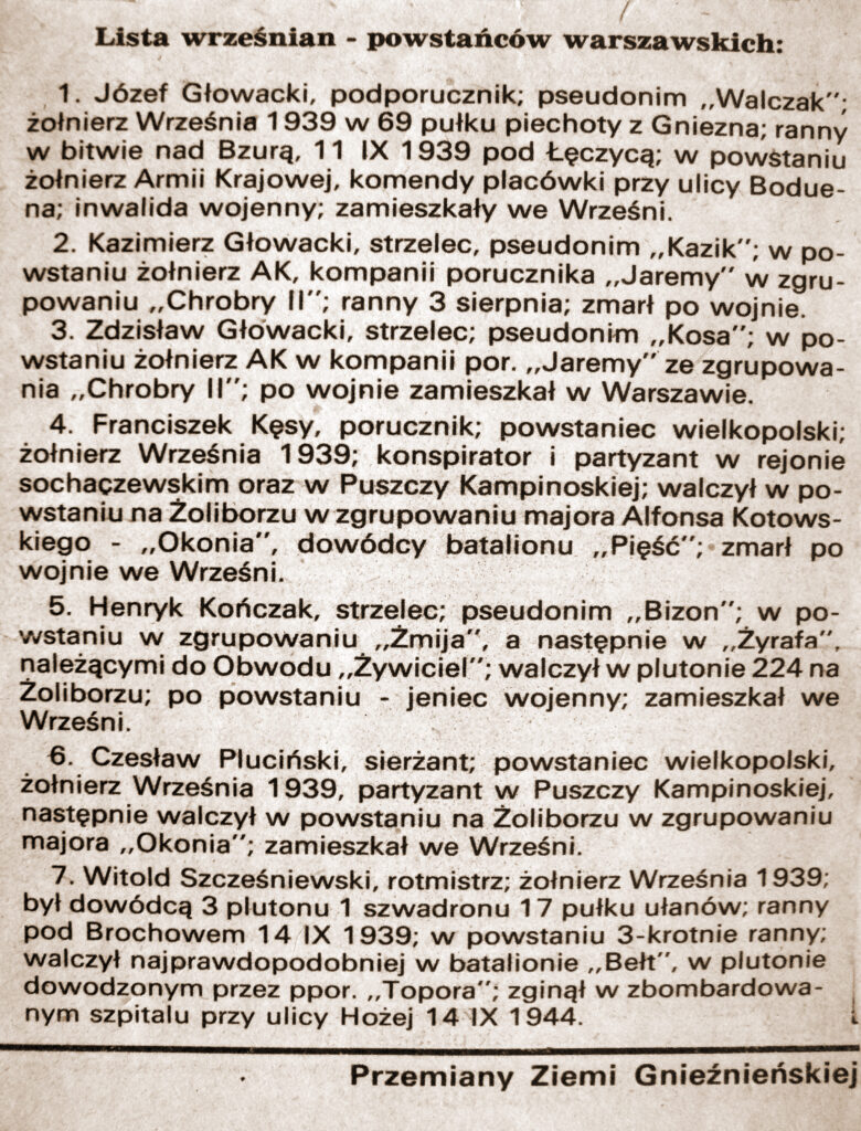 Franciszek Kęsy - fragment artykułu z Przemian Ziemi Gnieźnieńskiej (dokument udostępnił Krzysztof Nowak)