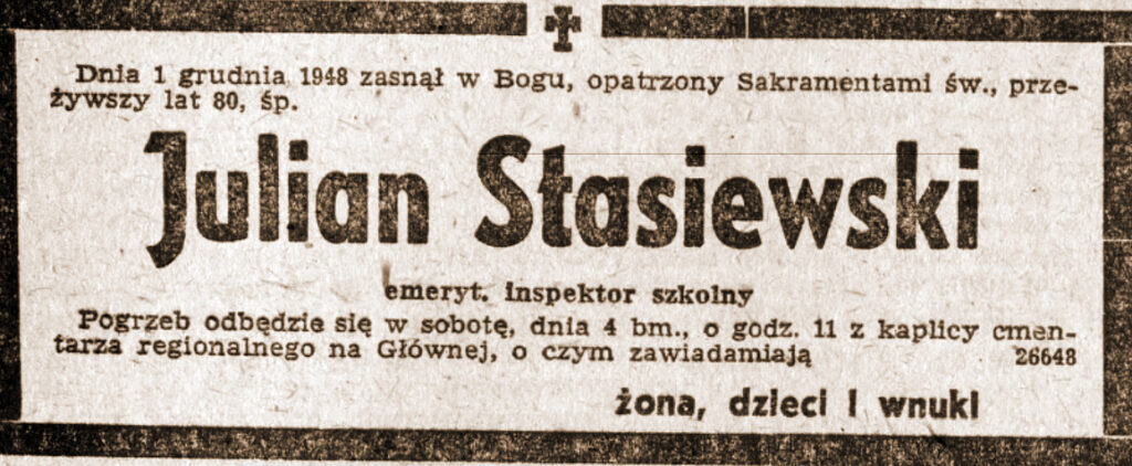 Julian Stasiewski - Głos Wielkopolski nr 334 z 05.12.1984 r.