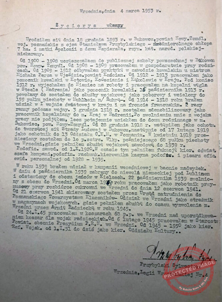 Sylwester Przybylski (dokument udostępnił  Adam Banaszak