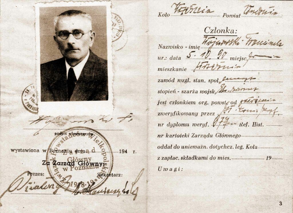 Franciszek Wojnowski (dokument udostępnił Remigiusz Maćkowiak)