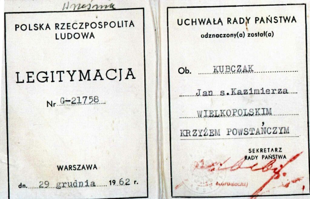 Jan Kubczak (dokument udostępnił Remigiusz Maćkowiak)