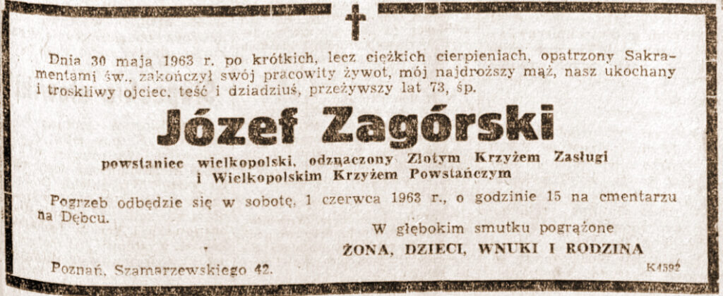 Józef Zagórski - Głos Wielkopolski nr 129 z 01.06.1963 r.