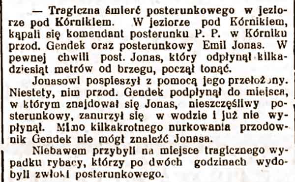 Kazimierz Gendek - Kurier Średzki nr 91 z 09.08.1938 r.