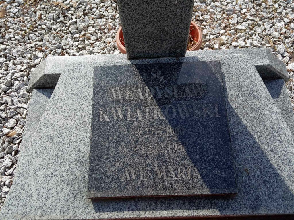 Władysław Kwiatkowski - cmentarz w Kostrzynie (zdjęcie udostępnił Remigiusz Maćkowiak)
