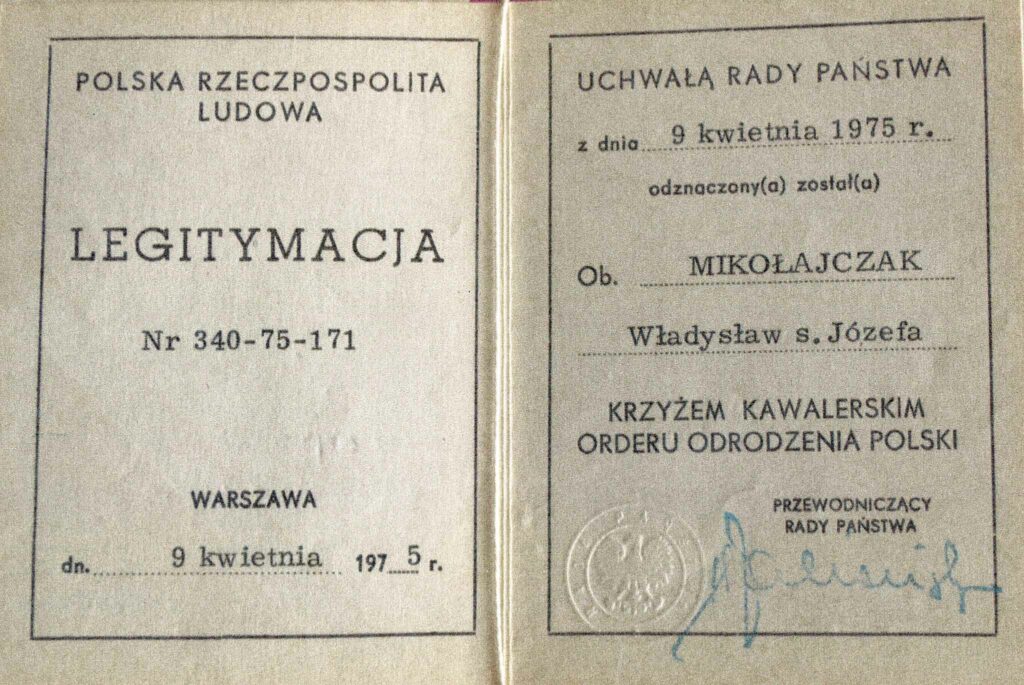 Władysław Mikołajczak 
 (dokument udostępnił Remigiusz Maćkowiak)