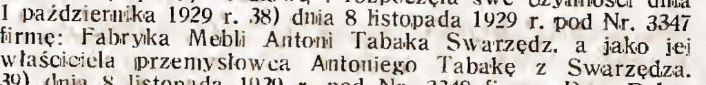 Antoni Tabaka - Kupiec nr 48 z 30.11.1929 r.