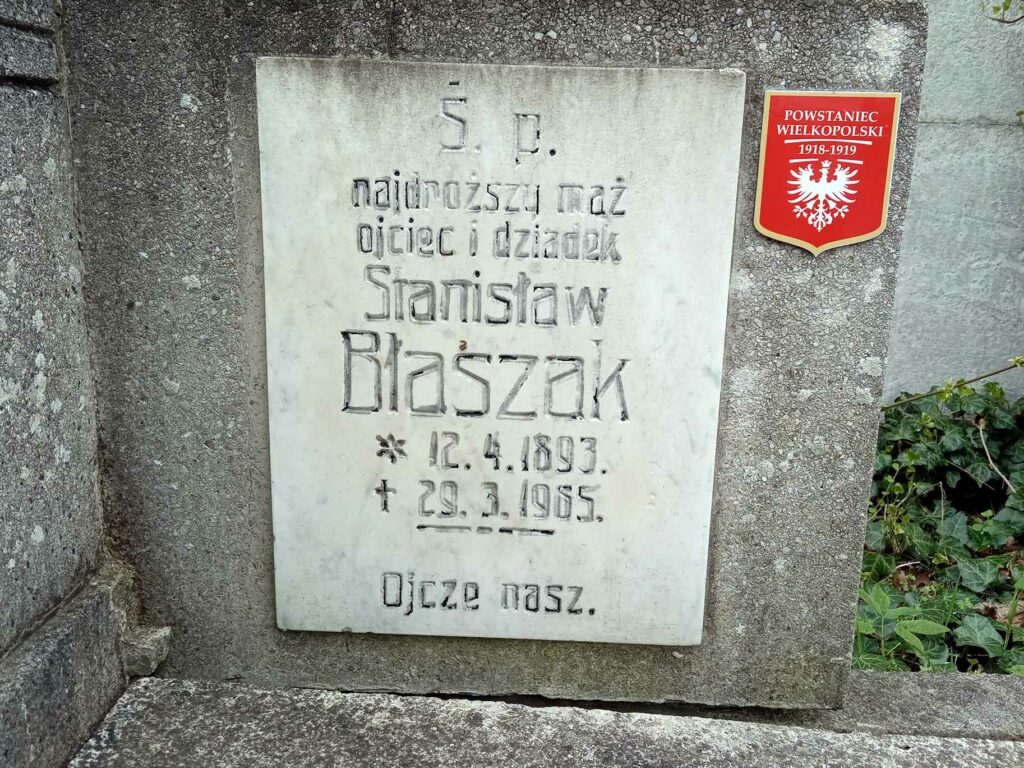 Stanisław Błaszak - cmentarz parafialny we Wrześni (zdjęcie udostępnił Remigiusz Maćkowiak)