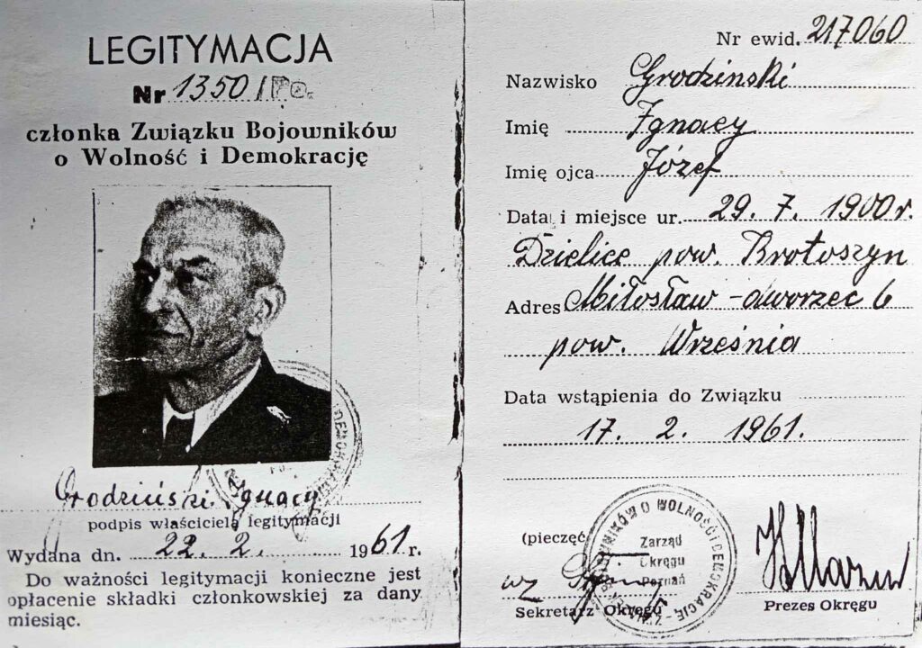 Ignacy Grodziński (dokument udostępnił Remigiusz Maćkowiak)