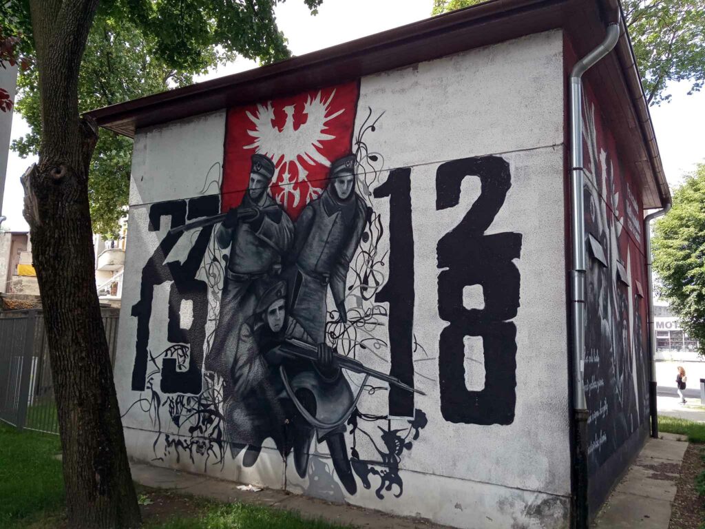 Mural w Gnieźnie na skrzyżowaniu ulicy Wrzesińskiej i Witkowskiej