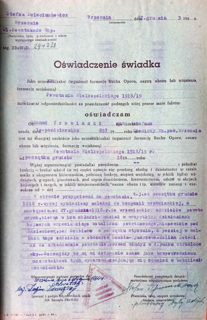 Edmund Trawiński (dokument udostępnił Remigiusz Maćkowiak)