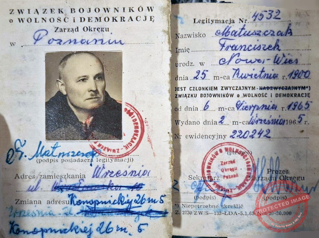 Franciszek Matuszczak (dokument udostępniła Milena Antczak)