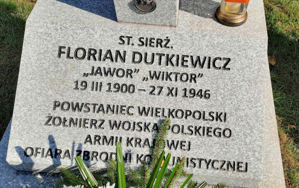 Florian Dutkiewicz - j kwatera Żołnierzy Wyklętych na cmentarzu przy ul. Kcyńskiej w Bydgoszczy (zdjęcie udostępniła Agnieszka Rutkowska)