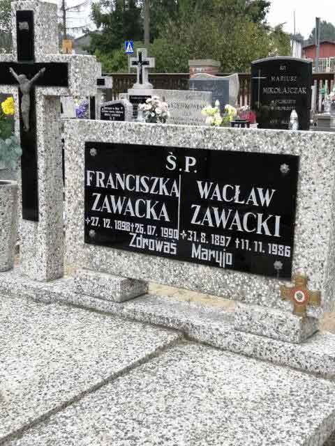 Wacław Zawacki - cmentarz w Nowym Mieście nad Wartą (zdjęcie udostępnił Mieczysław Rzepka)