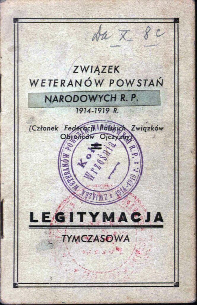 Walenty Staszak (dokument udostępniło muzeum regionalne we Wrześni)