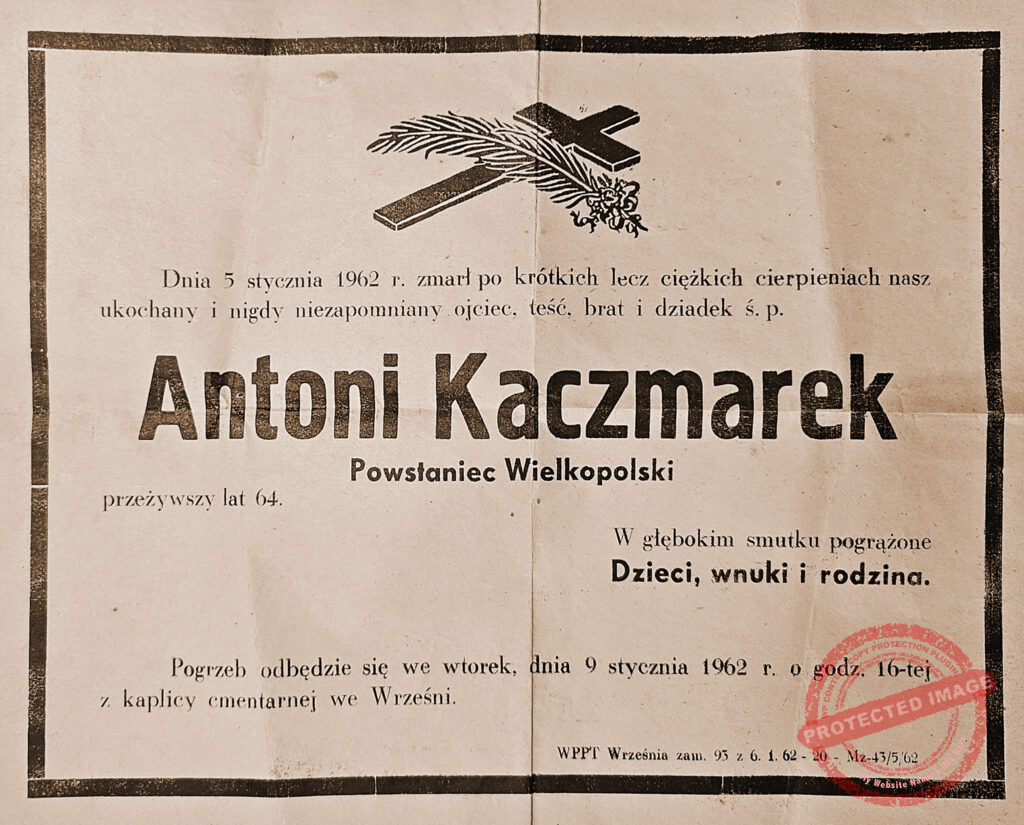 Antoni Kaczmarek (dokument udostępnił Waldemar Józwiak)