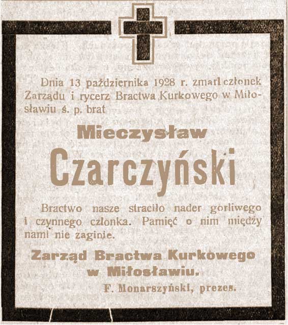 Mieczysław Czarczyński - Orędownik Wrzesiński 1928.10.16 R.10 Nr 119