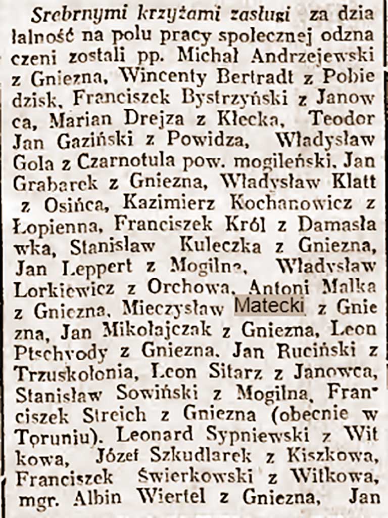 Mieczysław Matecki - Gazeta Gnieźnieńska