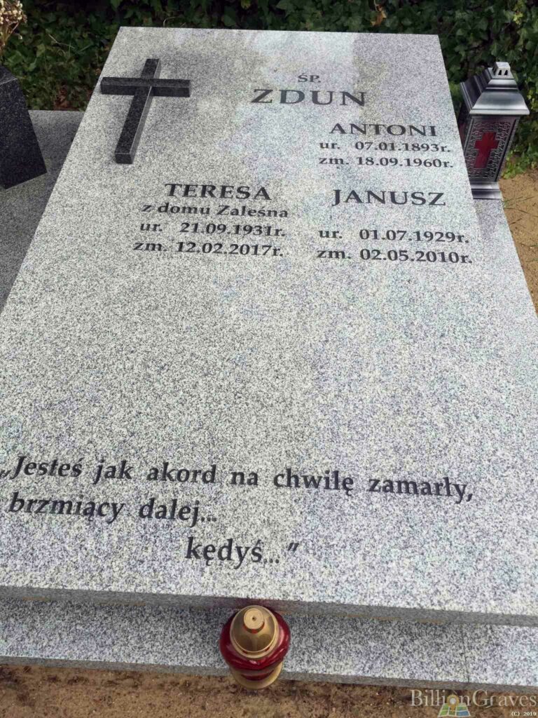 Antoni Zdun - cmentarz junikowski w Poznaniu