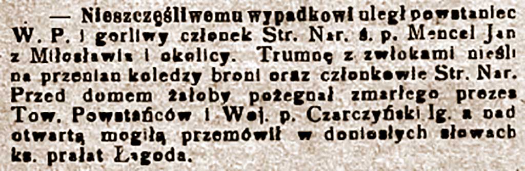 Jan Mencel - Orędownik Wrzesiński nr 126 z 31.10.1936