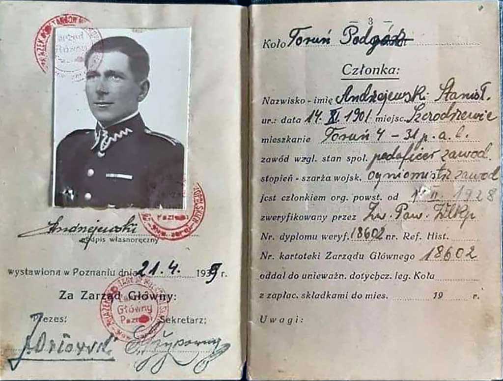 Stanisław Andrzejewski (dokument udostępniła Ela Betlej)