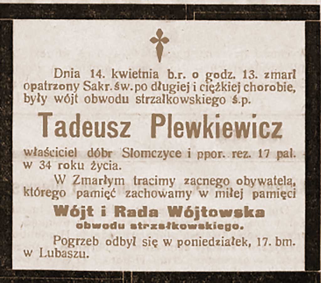 Tadeusz Plewkiewicz -  Orędownik Wrzesiński nr 44 z 18.04.1932 roku