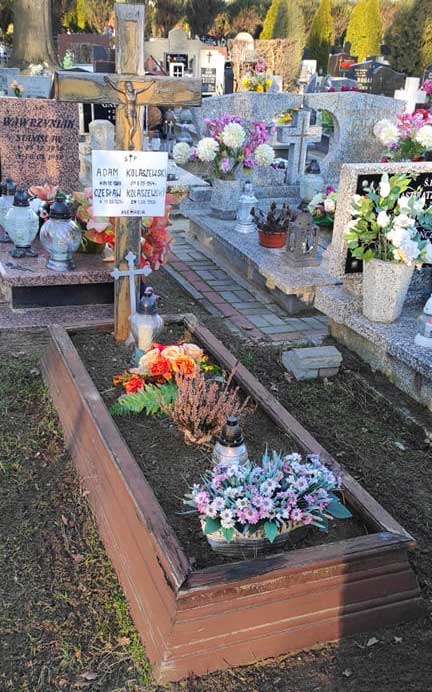 Adam Kolaszewski - cmentarz parafialny na Naramowicach w Poznaniu (zdjęcie udostępniła Julita Rackowiak)