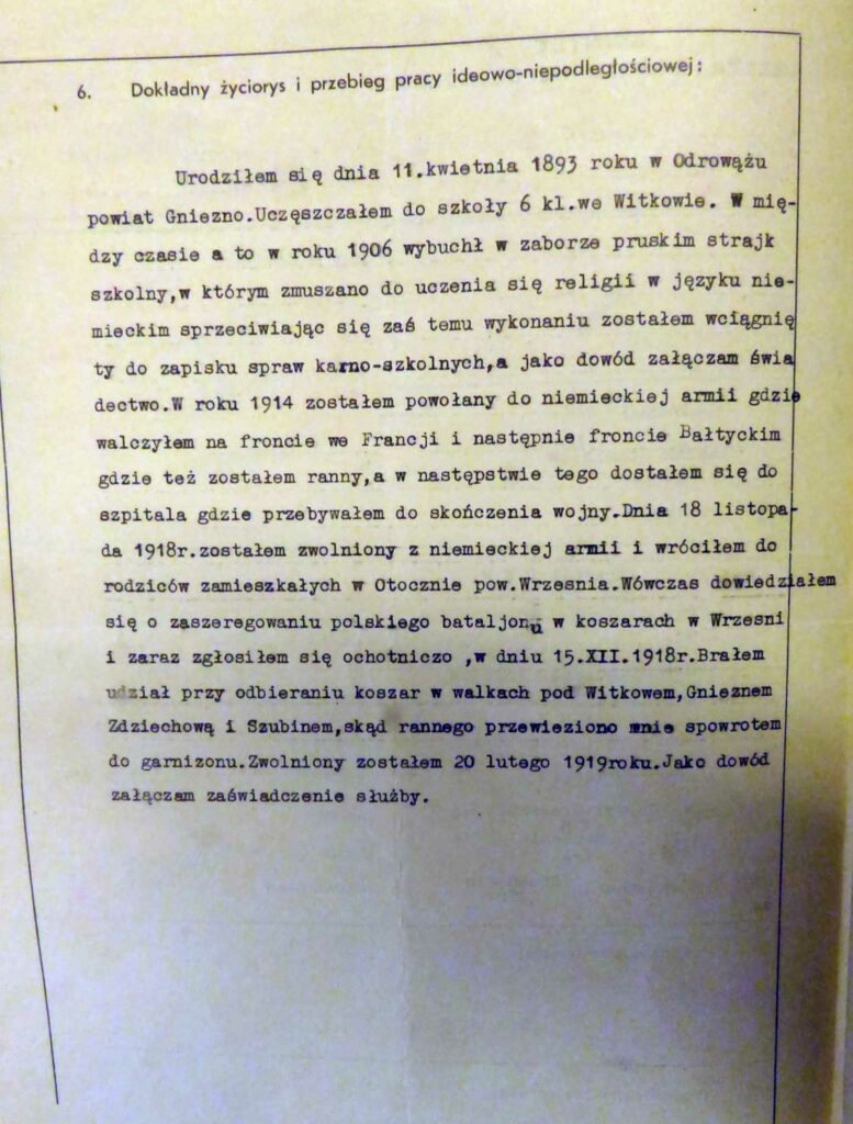 Stanisław Błaszak (dokument udostępnił ks. Robert Kulczyński)