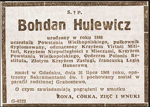 Bogdan Hulewicz - nekrolog