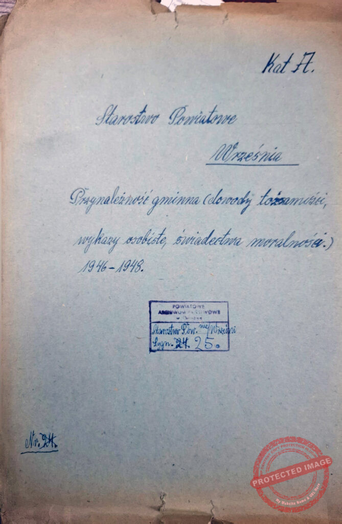 Bohdan Józef Florian Hulewicz (źródło: Archiwum Państwowe w Poznaniu Oddział w Gnieźnie, Starostwo Powiatowe we Wrześni, sygn. 25)
