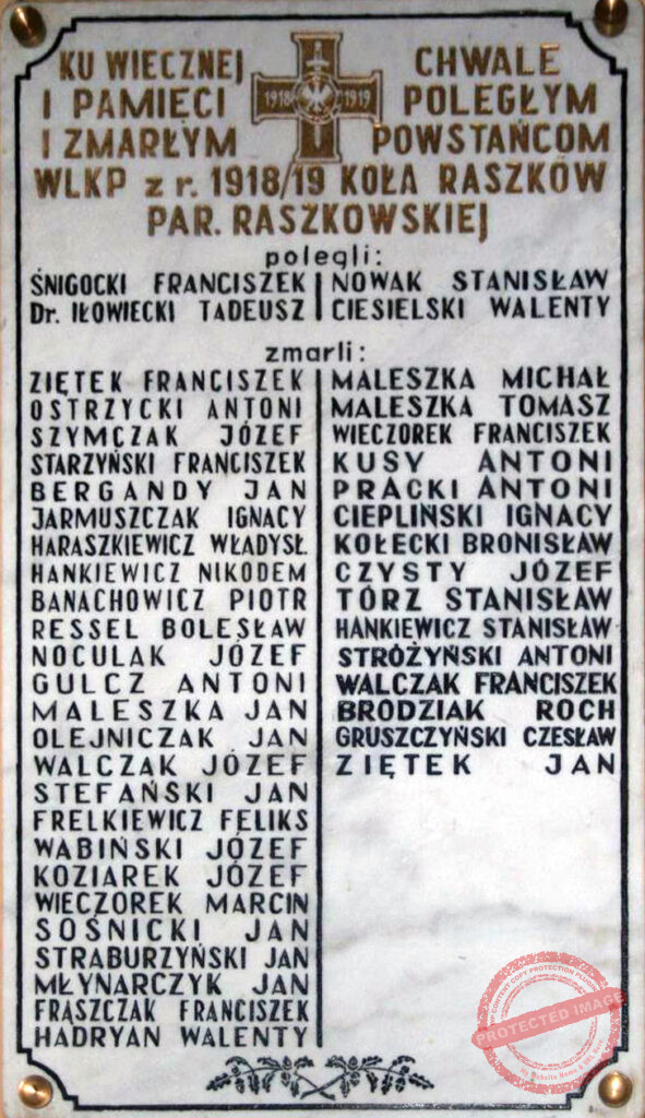 Bronisław Kołecki - tablica upamiętniająca powstańców wielkopolskich - Raszków