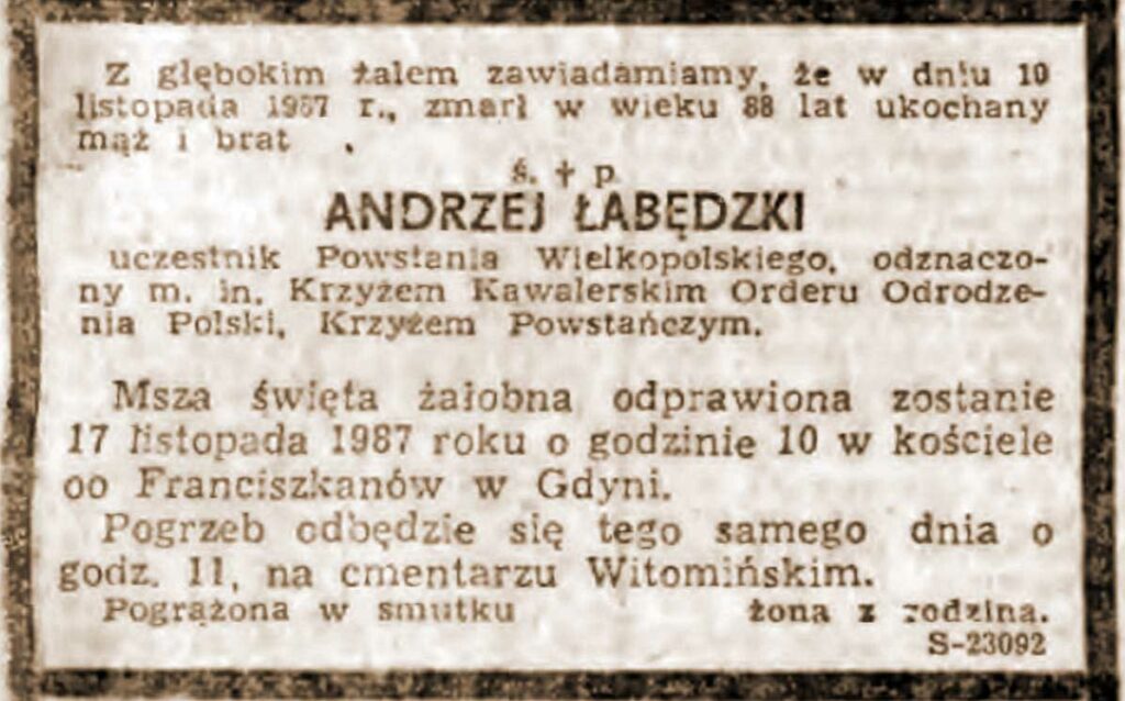 Andrzej Łabędzki - Dziennik Bałtycki nr 267 z 16.11.1987 r.