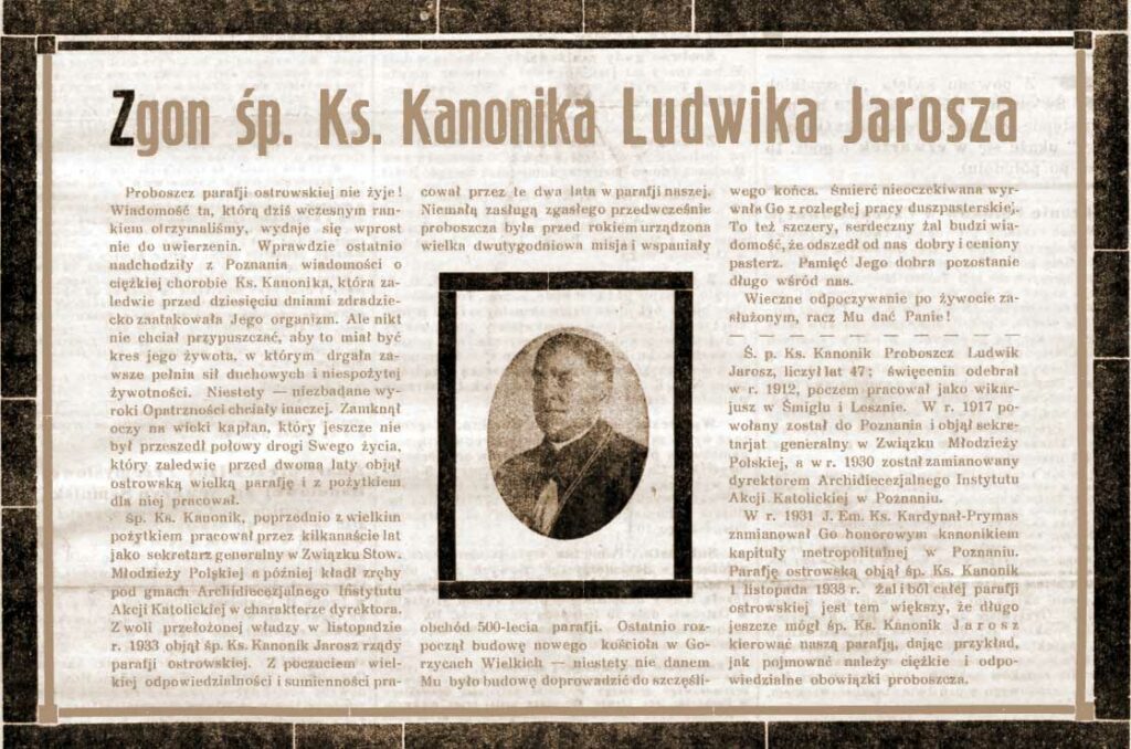 Ludwik Jarosz - Orędownik Ostrowski nr 84 z 29.10.1935 r.