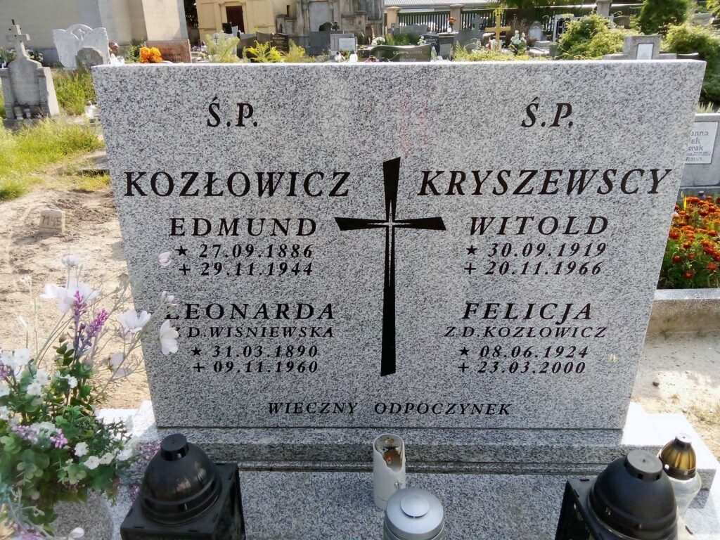 Edmund Kozłowicz - cmentarz parafialny we Wrześni (zdjęcie udostępnił Remigiusz Maćkowiak)