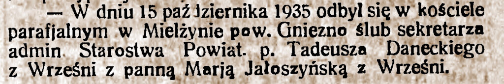 Tadeusz Danecki - Orędownik Wrzesiński nr 125 z 22.10.1935 r.