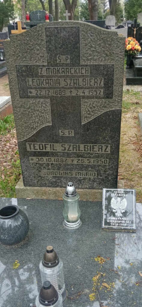 Teofil Szalbierz - cmentarz jeżycki w Poznaniu (zdjęcie udostępnił Hieronim Pawelec)