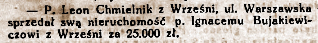 Leon Chmielnik - Orędownik Wrzesiński nr 103 z 10.09.1932 r.