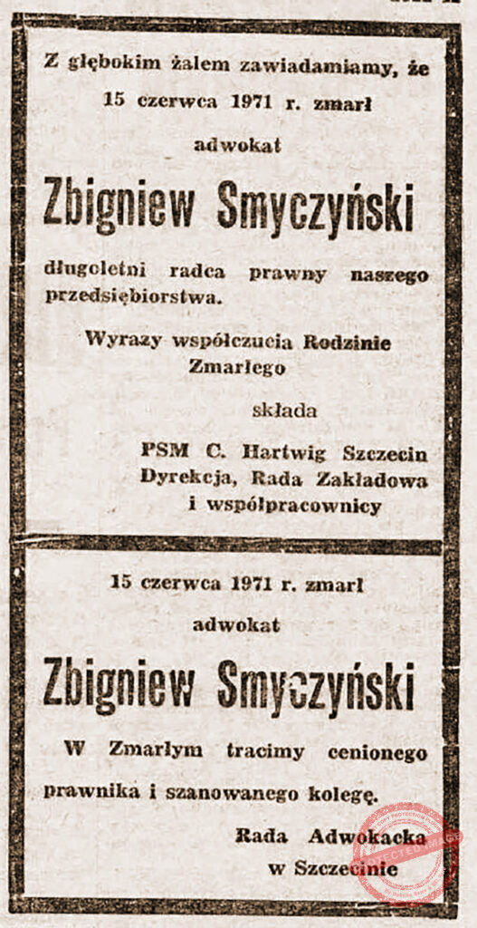Zbigniew Smyczyński - Kurier Szczeciński. 1971 nr 141 wyd. AB