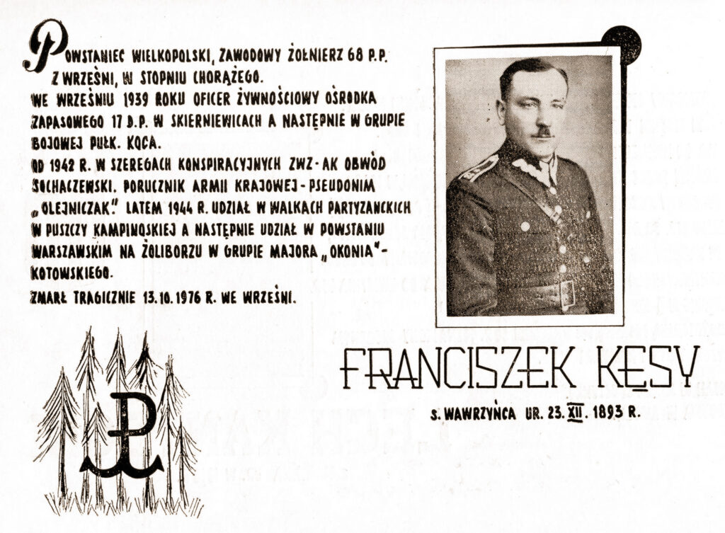 Franciszek Kęsy (dokument udostępnił Krzysztof Nowak)